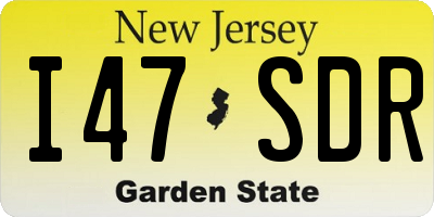NJ license plate I47SDR