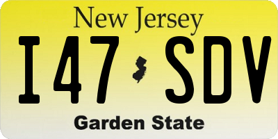 NJ license plate I47SDV