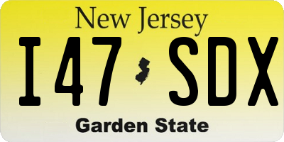 NJ license plate I47SDX