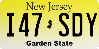 NJ license plate I47SDY