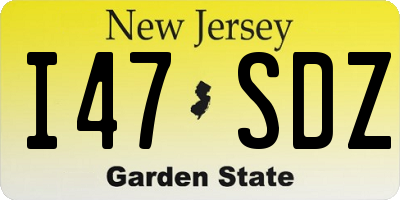 NJ license plate I47SDZ