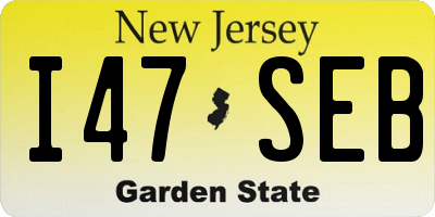 NJ license plate I47SEB