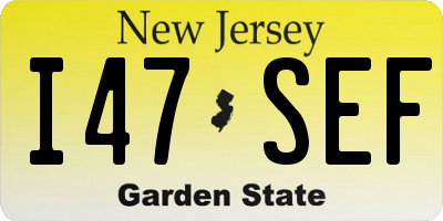 NJ license plate I47SEF