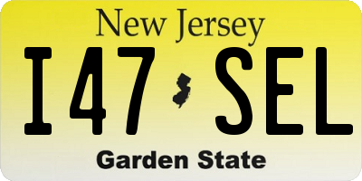 NJ license plate I47SEL