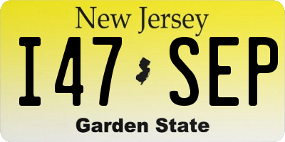 NJ license plate I47SEP