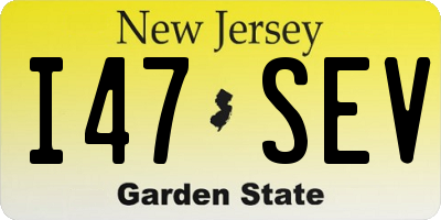 NJ license plate I47SEV
