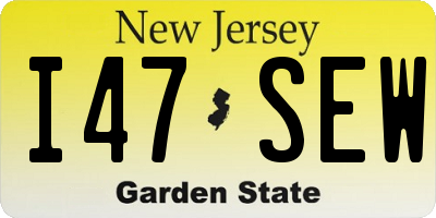 NJ license plate I47SEW