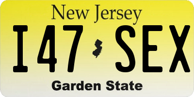 NJ license plate I47SEX
