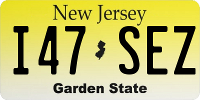 NJ license plate I47SEZ