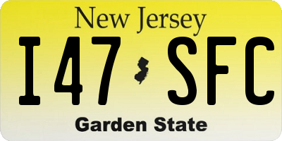NJ license plate I47SFC