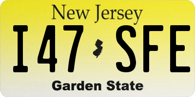 NJ license plate I47SFE