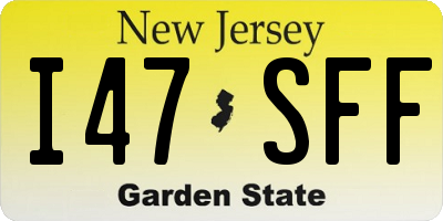 NJ license plate I47SFF