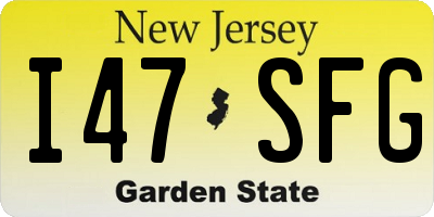 NJ license plate I47SFG