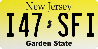 NJ license plate I47SFI