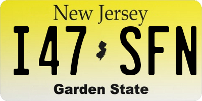 NJ license plate I47SFN