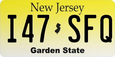 NJ license plate I47SFQ