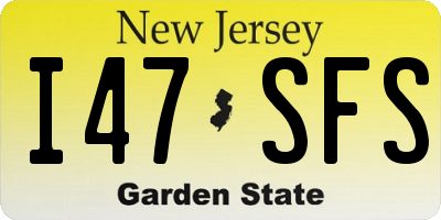 NJ license plate I47SFS