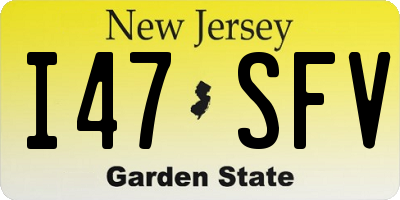NJ license plate I47SFV
