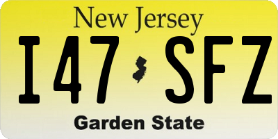 NJ license plate I47SFZ