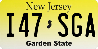 NJ license plate I47SGA