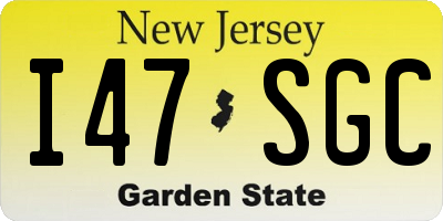 NJ license plate I47SGC