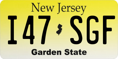 NJ license plate I47SGF