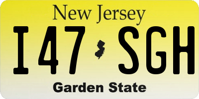 NJ license plate I47SGH