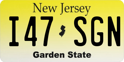 NJ license plate I47SGN