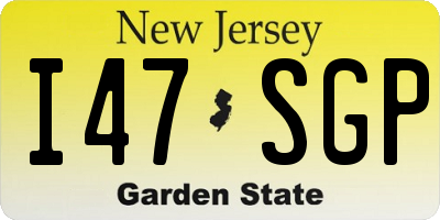 NJ license plate I47SGP