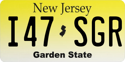 NJ license plate I47SGR