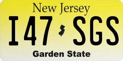 NJ license plate I47SGS