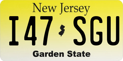 NJ license plate I47SGU