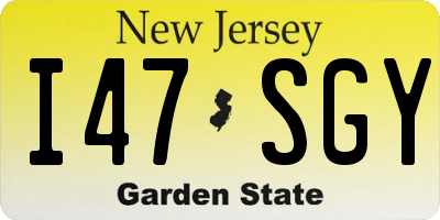 NJ license plate I47SGY