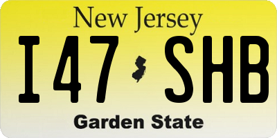 NJ license plate I47SHB