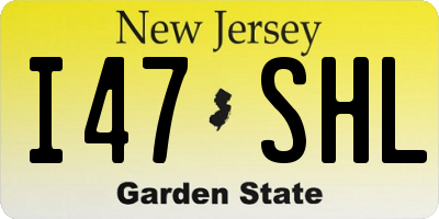 NJ license plate I47SHL