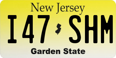 NJ license plate I47SHM