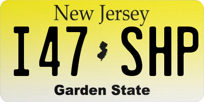 NJ license plate I47SHP
