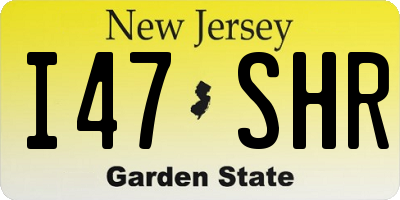 NJ license plate I47SHR