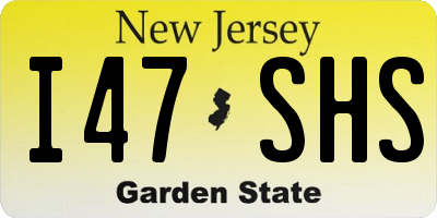NJ license plate I47SHS