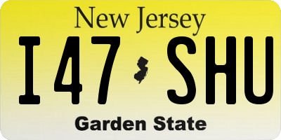 NJ license plate I47SHU