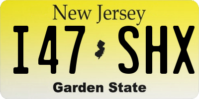 NJ license plate I47SHX