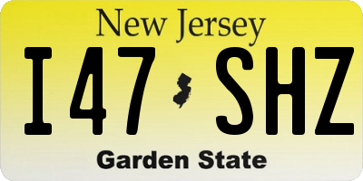 NJ license plate I47SHZ