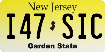 NJ license plate I47SIC