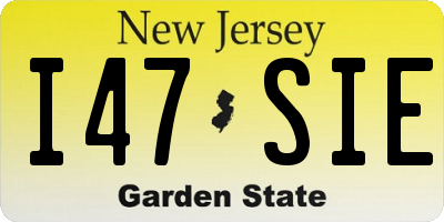 NJ license plate I47SIE
