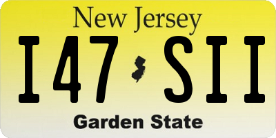NJ license plate I47SII