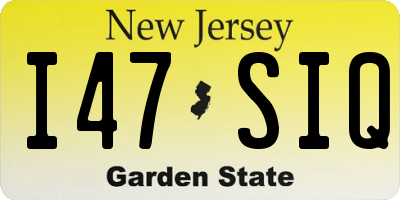 NJ license plate I47SIQ