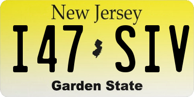 NJ license plate I47SIV