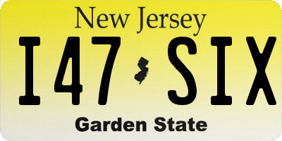 NJ license plate I47SIX