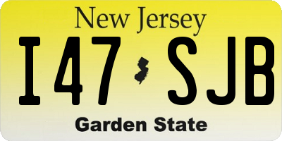 NJ license plate I47SJB