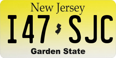 NJ license plate I47SJC